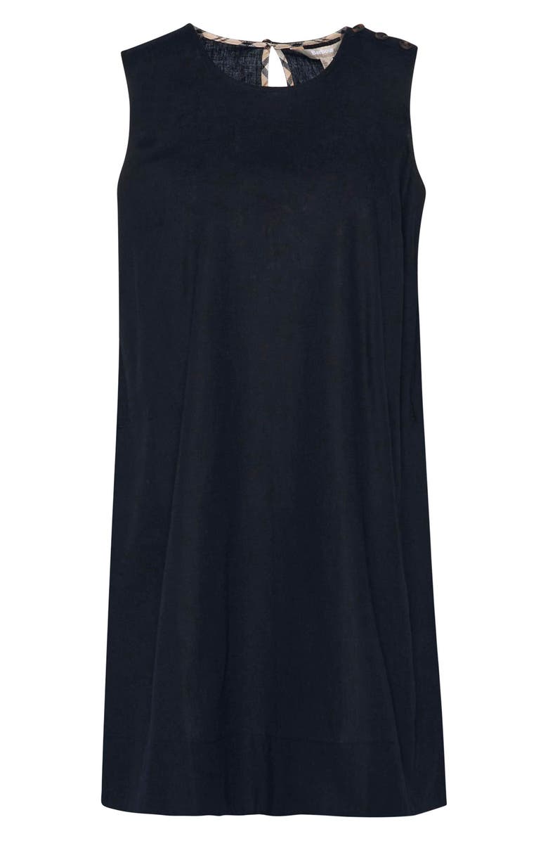 Barbour Lucy Sleeveless Cotton & Linen Minidress, Alternate, color, Black