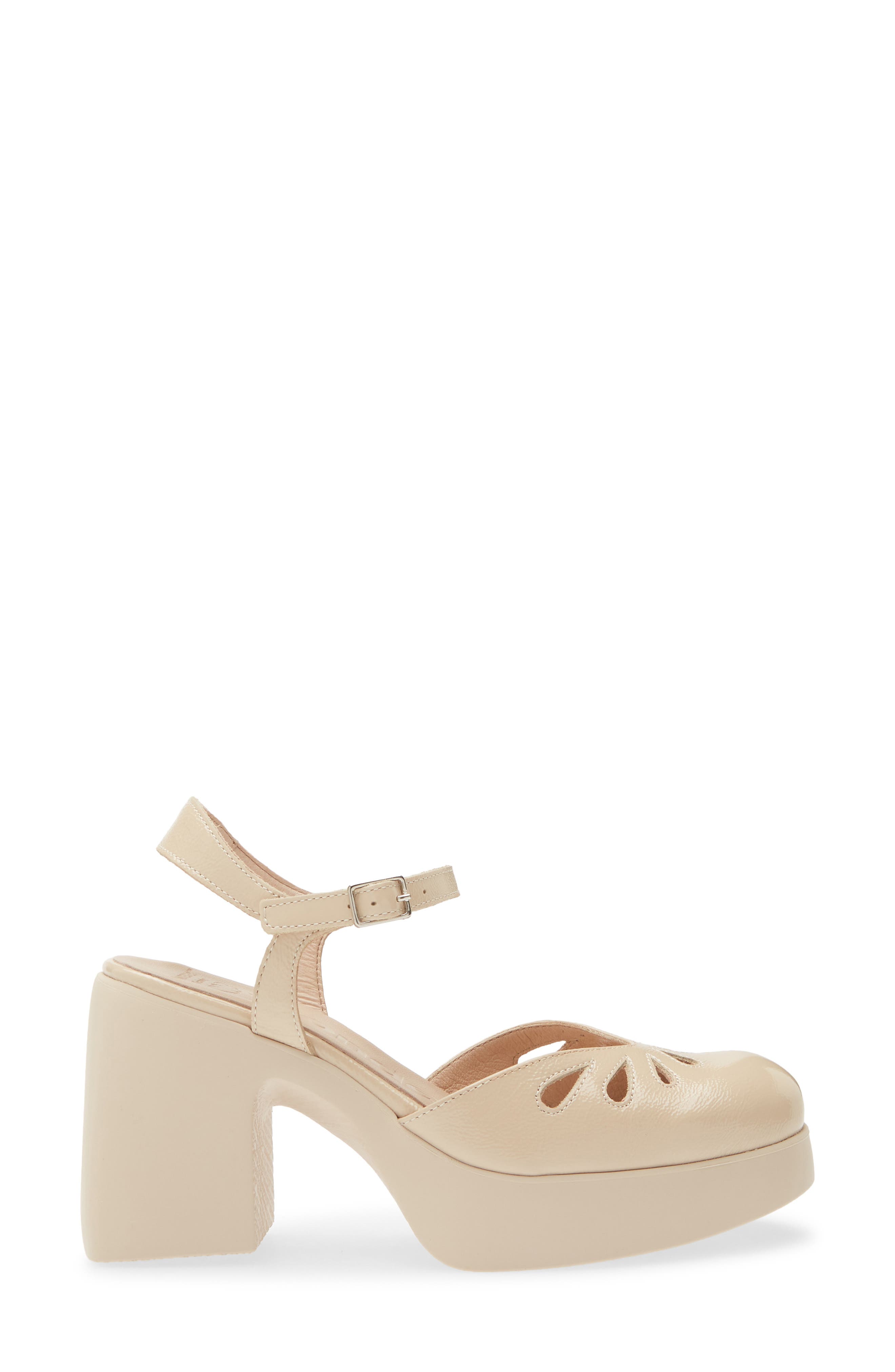 Ankle Strap Platform Pump, Alternate, color, LACK BEIGE