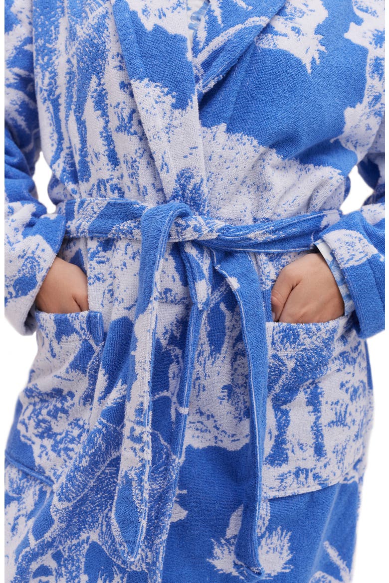 Print Terry Cloth Robe, Alternate, color, LOXODONTA BLUE/ WHITE