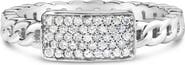 Haus of Brilliance Silver 1/5 Cttw Diamond ID and Cuban Link Band Ring