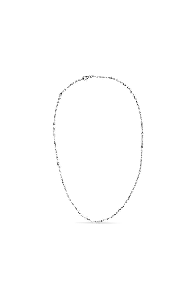 Haus of Brilliance 14K White Gold Bezel Set 1.00 Cttw Diamond 11 Station Necklace, Main, color, White