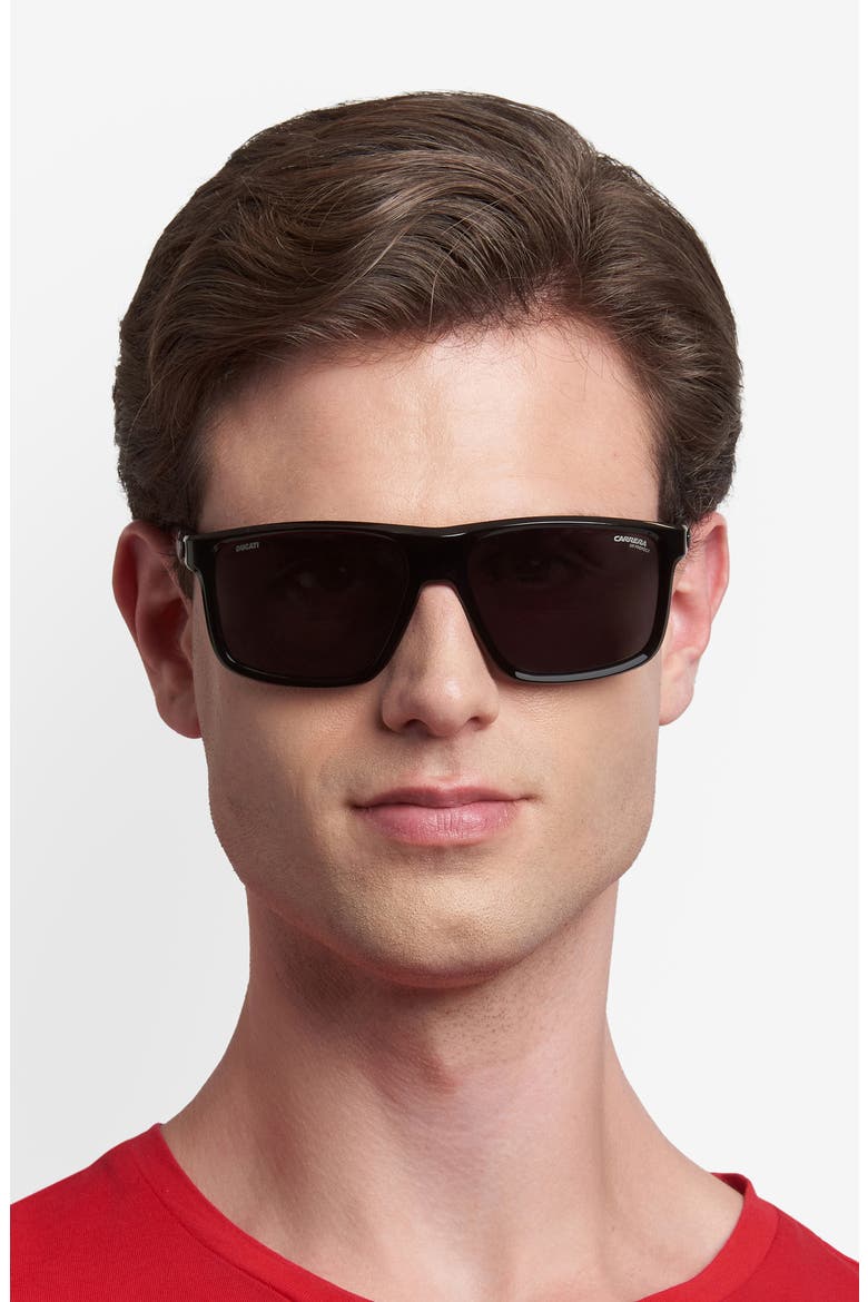 x Ducati Carduc 60mm Rectangular Sunglasses, Alternate, color, BLACK/ GREY