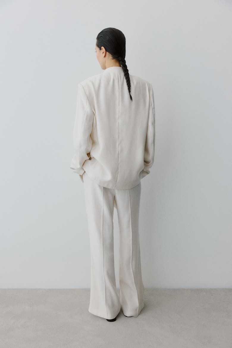 Belted Tailored Trousers, Alternate, color, Cream