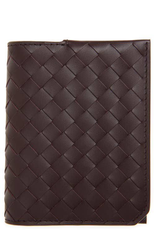 Bottega Veneta Piccolo Intrecciato Leather Bifold Wallet In Brown