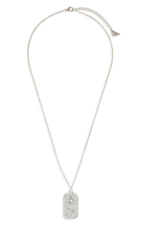 Pav9 Cubic Zirconia North Star Pendant Necklace