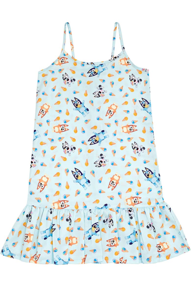 Dress Jumpsuit and 2-Piece Shorts Set, Main, color, Soft Blue Bluey Bingo