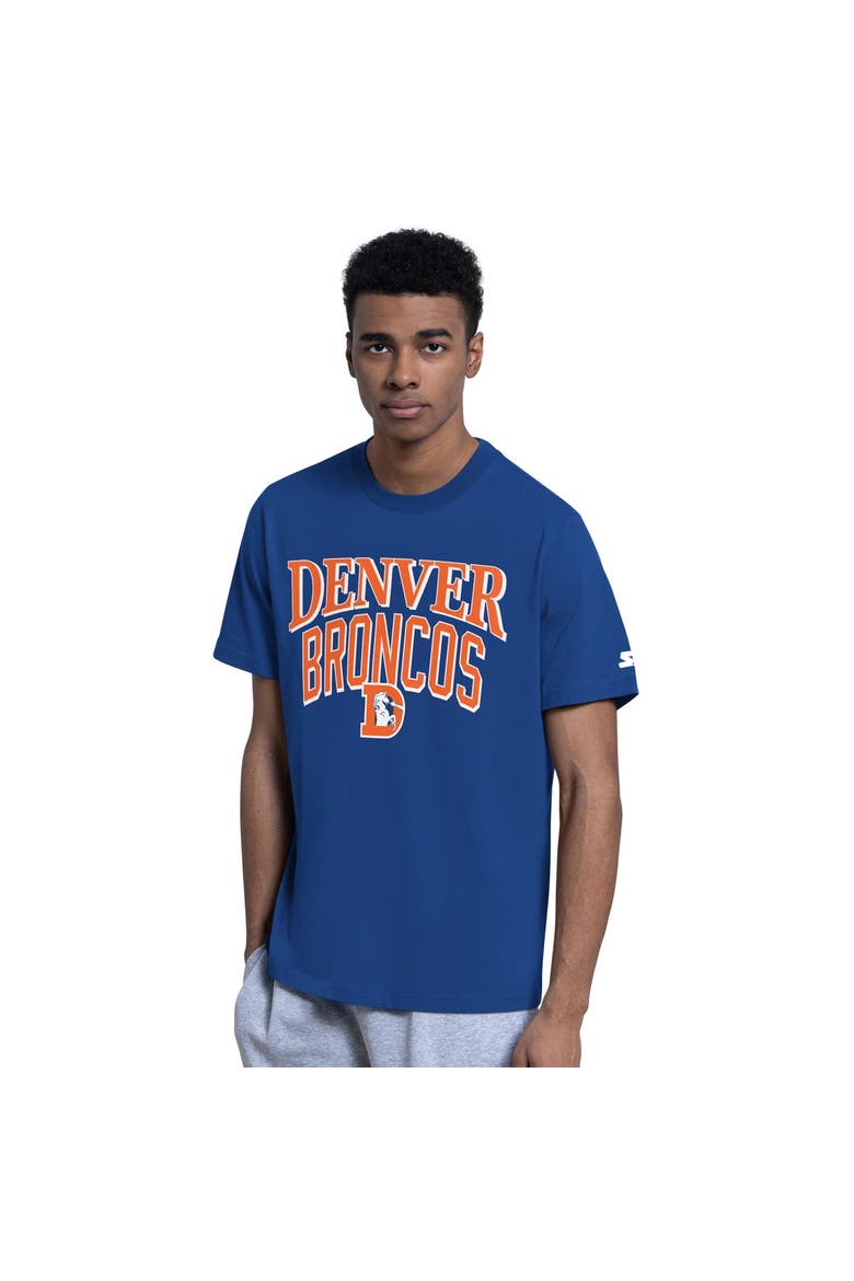 Men's Starter  Royal/Heather Gray Denver Broncos Two-Pack Throwback Logo T-Shirt Set, Alternate, color, Royal