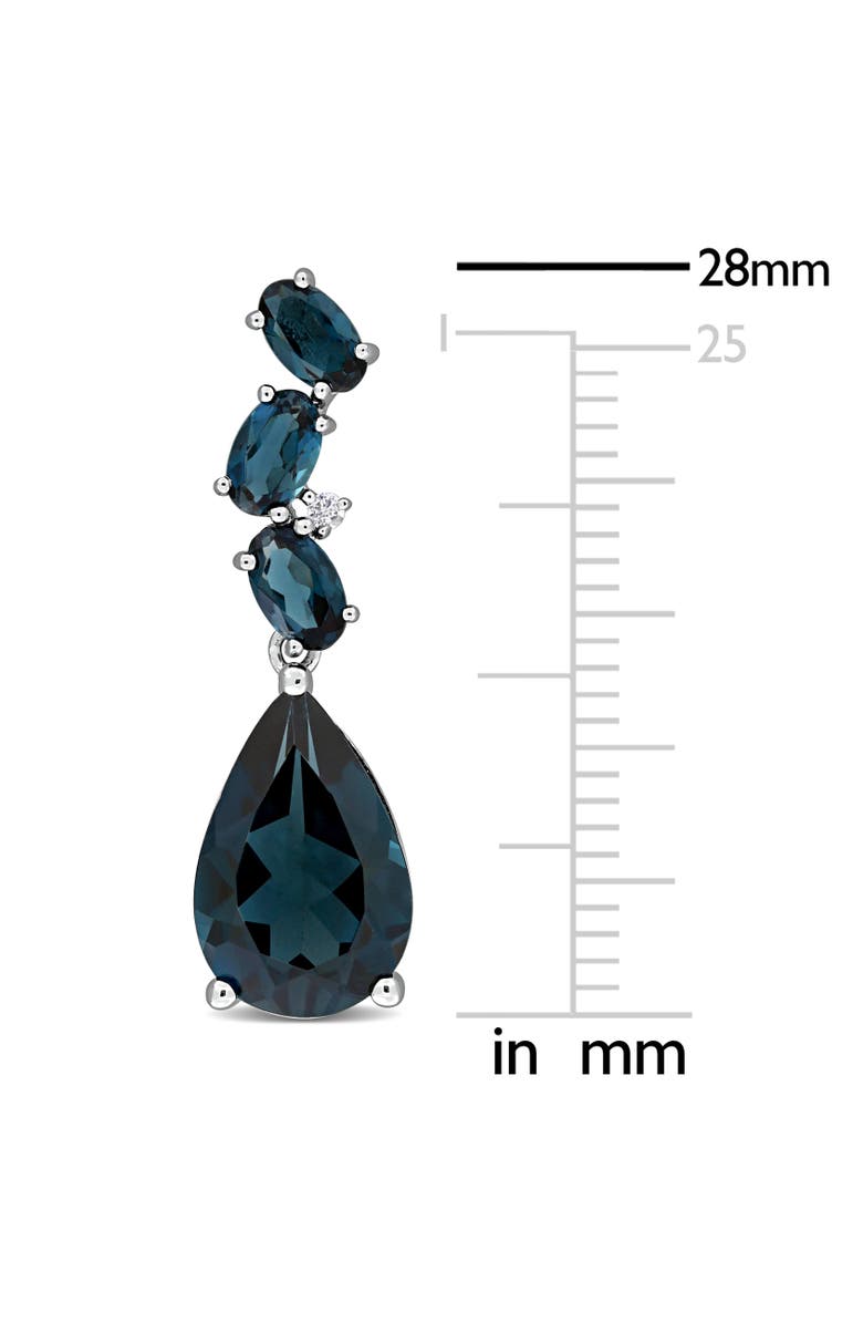 Julianna B. Gemstone & Diamond Drop Earrings 10K, Alternate, color, White Gold/Blue Topaz