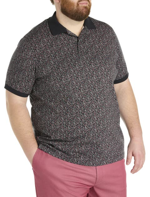 Big 
Tall Mini Floral Print Polo Shirt