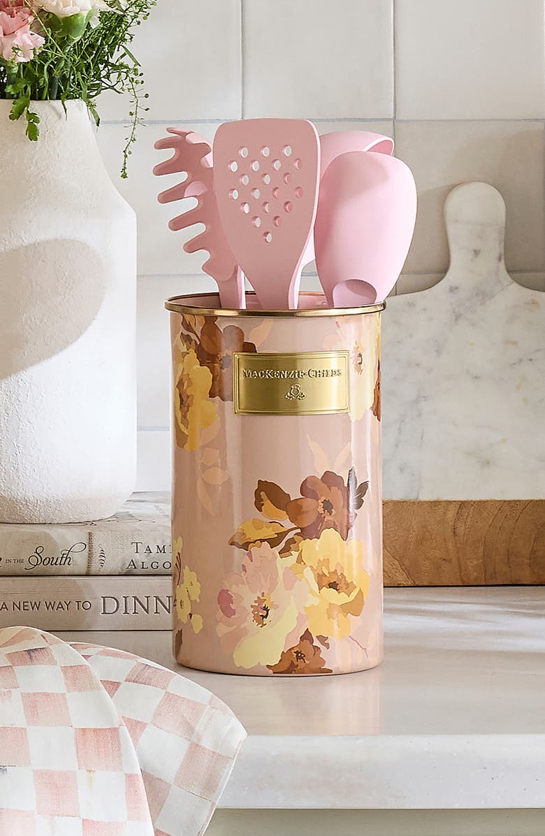 MACKENZIE CHILDS Wild Rose Mauve Utensil Holder, Alternate, color, Mauve