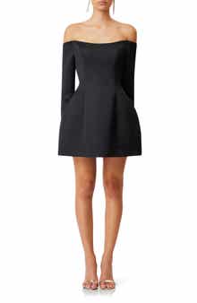 Elliatt Vida Off The Shoulder Long Sleeve Cocktail Minidress