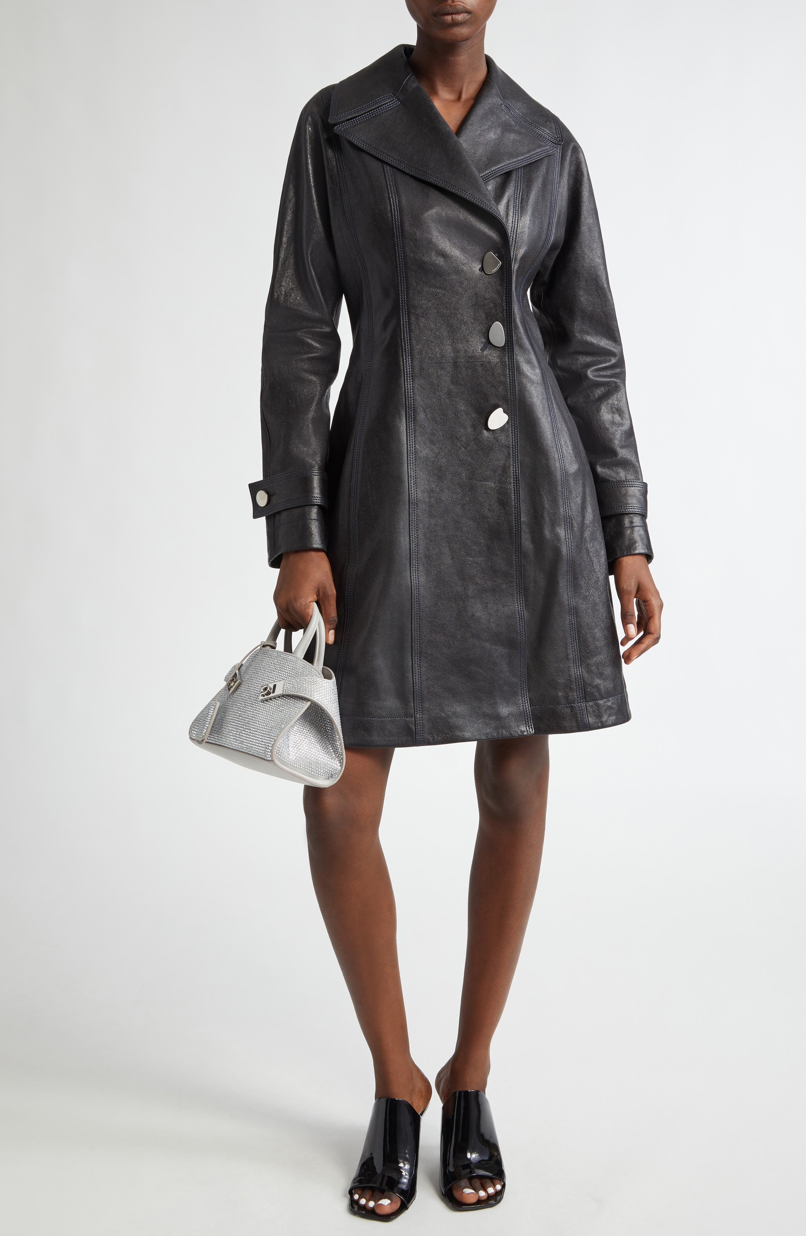 double breasted leather jacket ladies