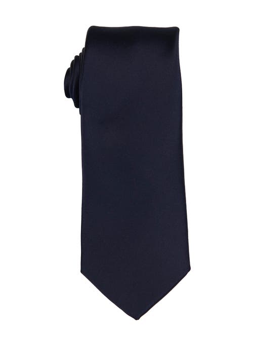 Brooklyn Brigade Solid Satin X-long Tie In Black