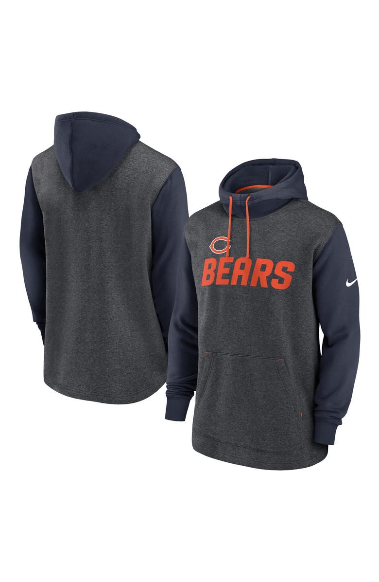 Nike Men's Nike Heathered Charcoal/Navy Chicago Bears Surrey Legacy Pullover Hoodie, Main, color, Heather Charcoal