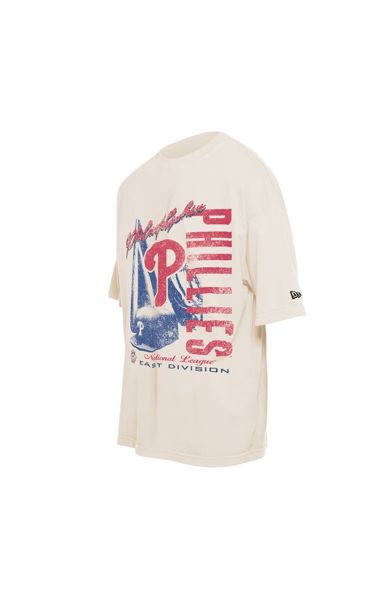 New Era Men's New Era Cream Philadelphia Phillies Cooperstown Collection Oversized Throwback Distressed T-Shirt, Alternate, color, Cream