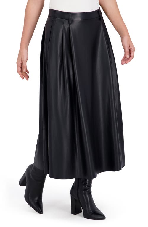 Ookie & Lala Supersoft Faux Leather Midi Skirt In Black
