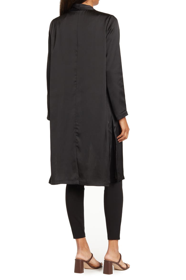 Long Satin Duster, Alternate, color, BLACK