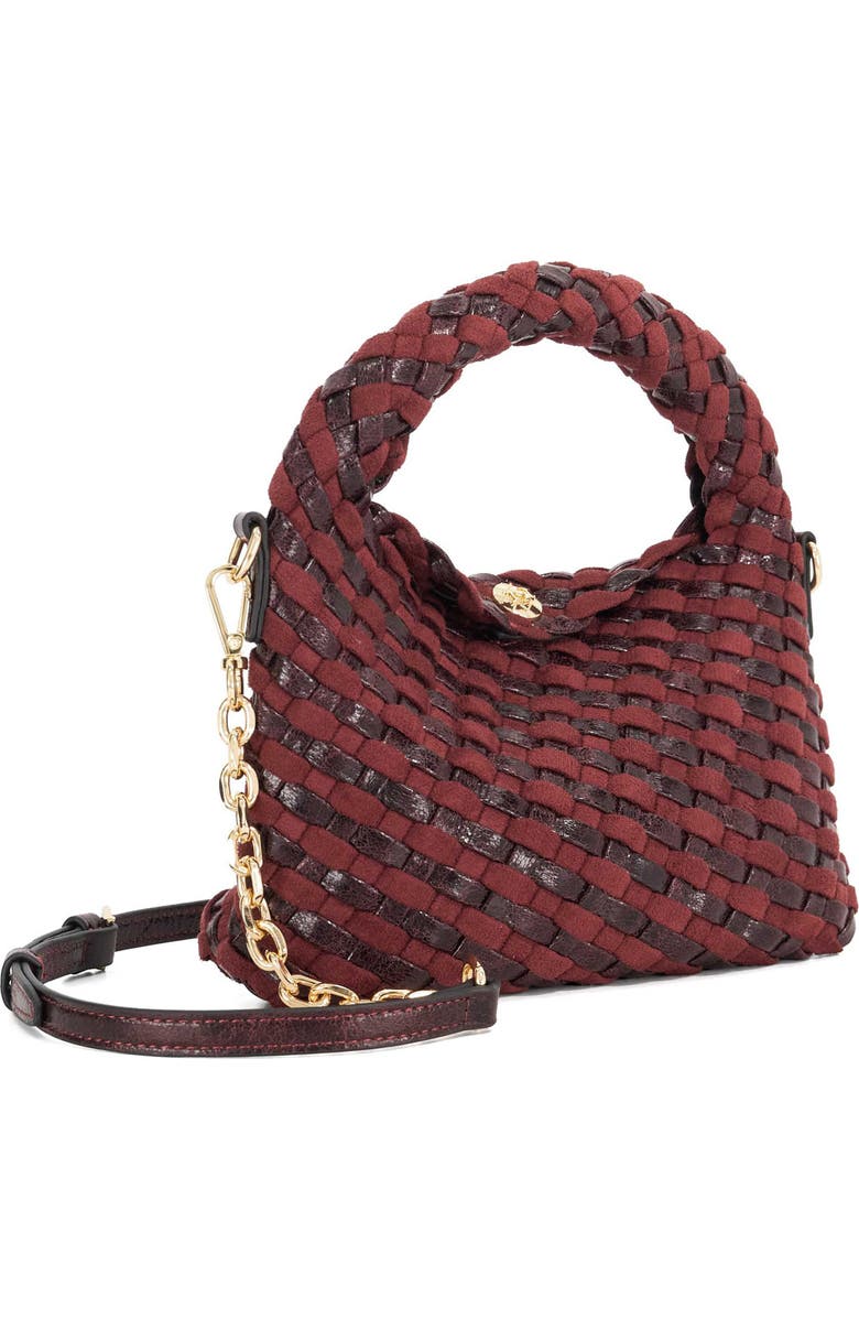 Dune London Dinkydeliberate Woven Top Handle Bag, Alternate, color, Purple/ Burgundy
