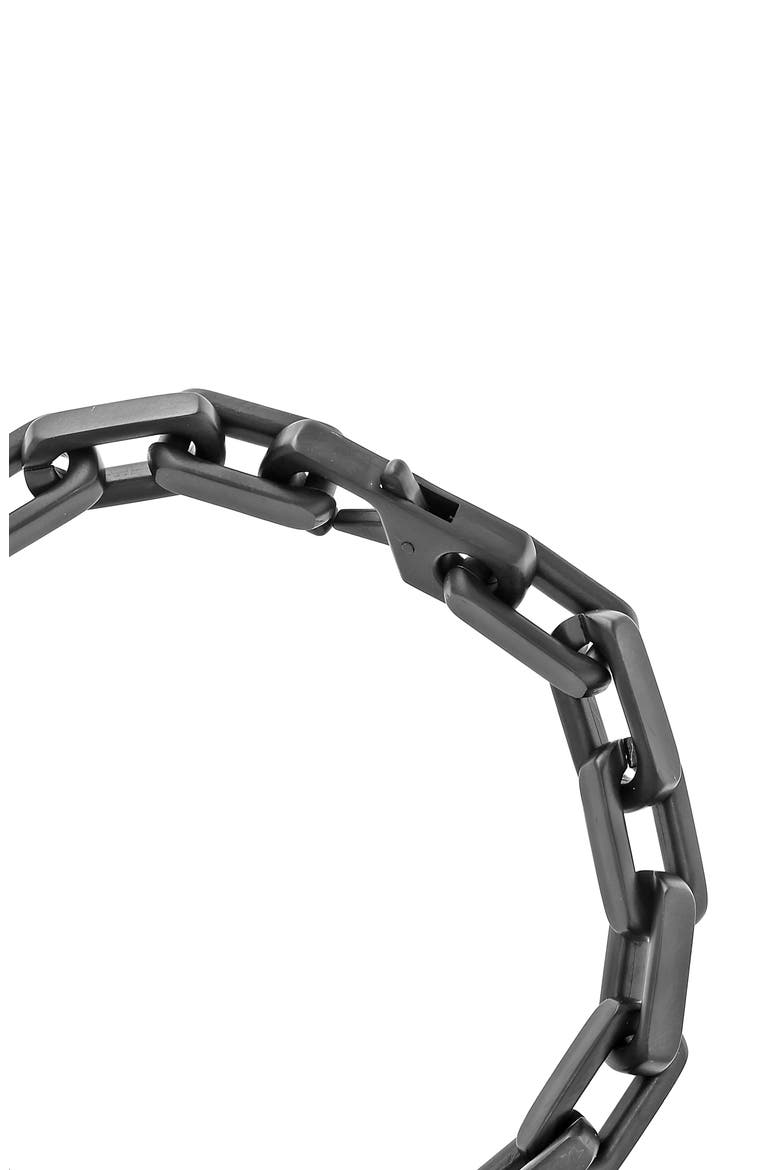 Mixed Metal Diamond Accent Link Chain Bracelet, Alternate, color, BLACK