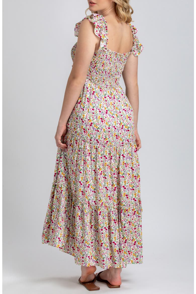 Chloe Floral Tiered Maternity Maxi Dress, Alternate, color, IVORY