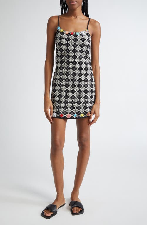 Yanyan Argyle Jacquard Knit Minidress