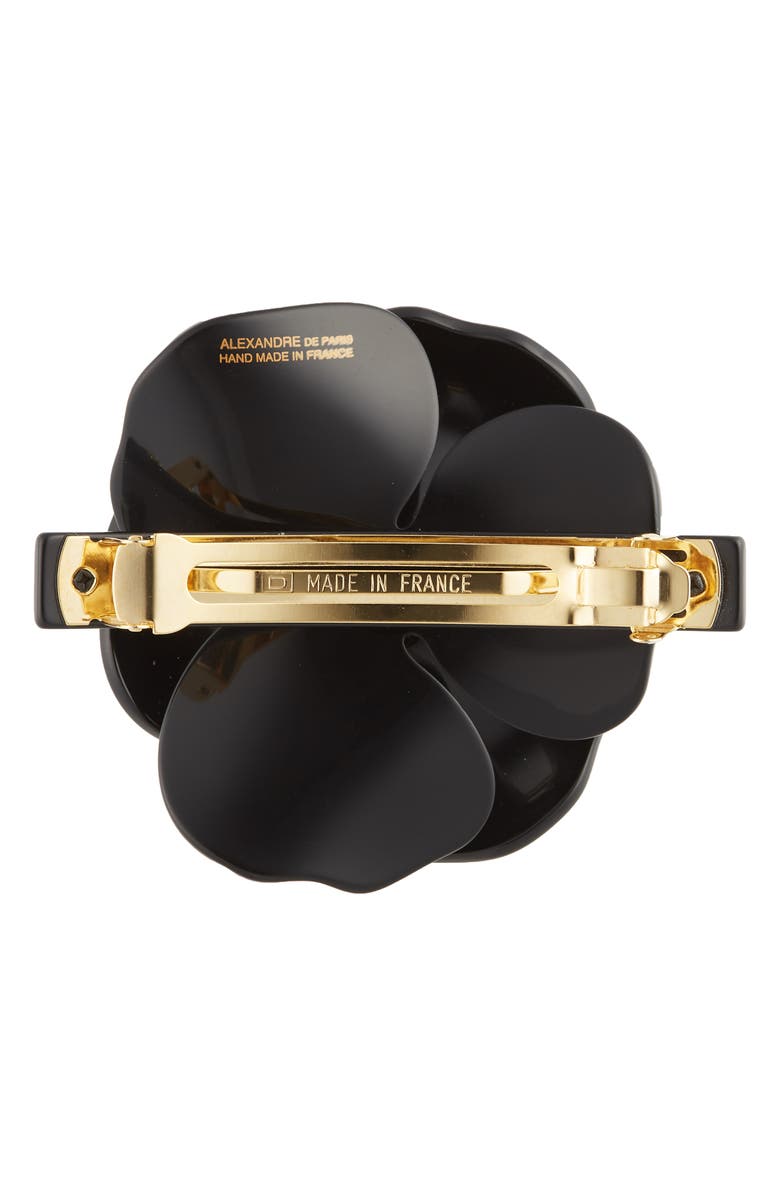 Alexandre de Paris Camelia Barrette, Alternate, color, Black