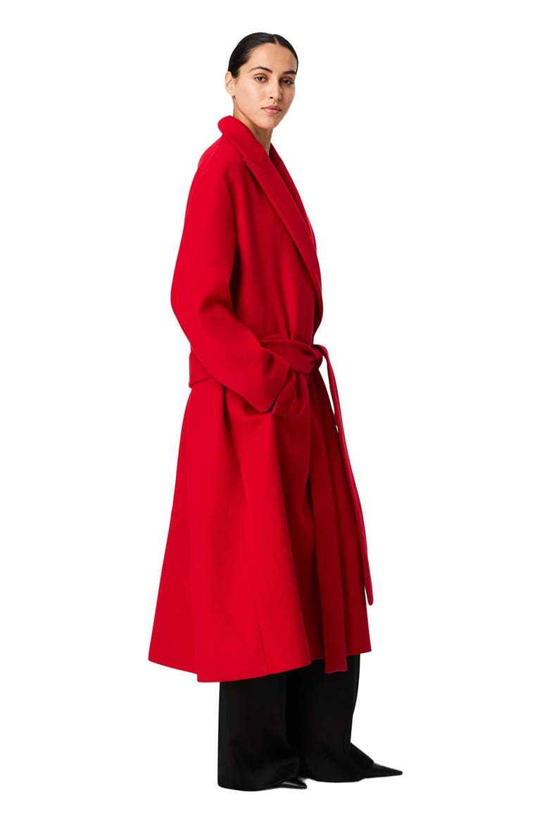 Cashmere Wrap Coat, Alternate, color, Scarlet
