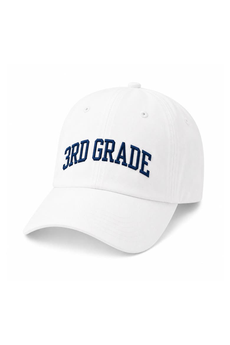 Back-to-School Third Grade Baseball Hat, Alternate, color, White/Navy