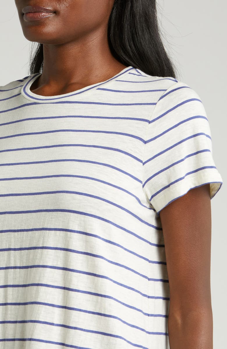 Marine Layer Swing Stripe Crewneck T-Shirt, Alternate, color, Skipper Blue Stripe