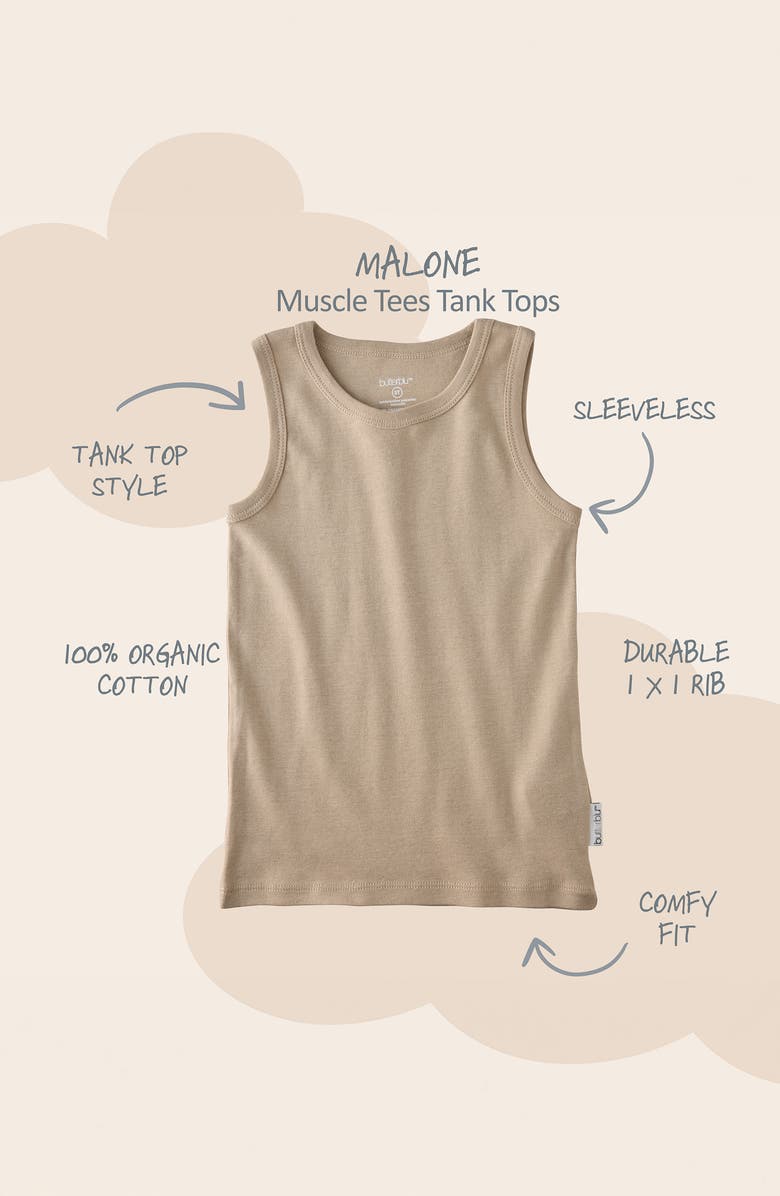 BUTTERBLU Malone Assorted 10-Pack Organic Cotton Muscle Tees, Alternate, color, Stone Natural Rainbow