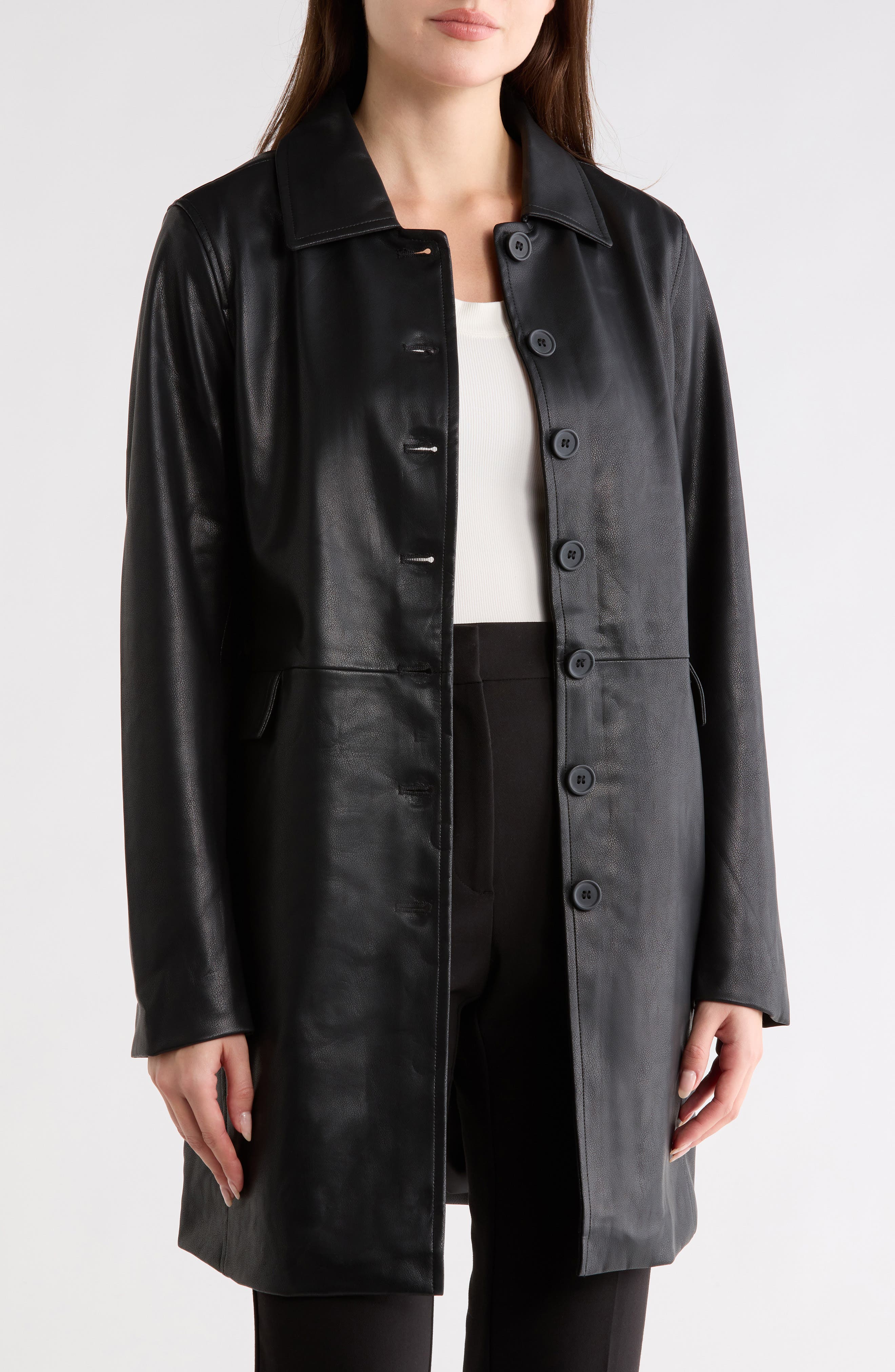 BLANKNYC Faux Leather Trench Coat
