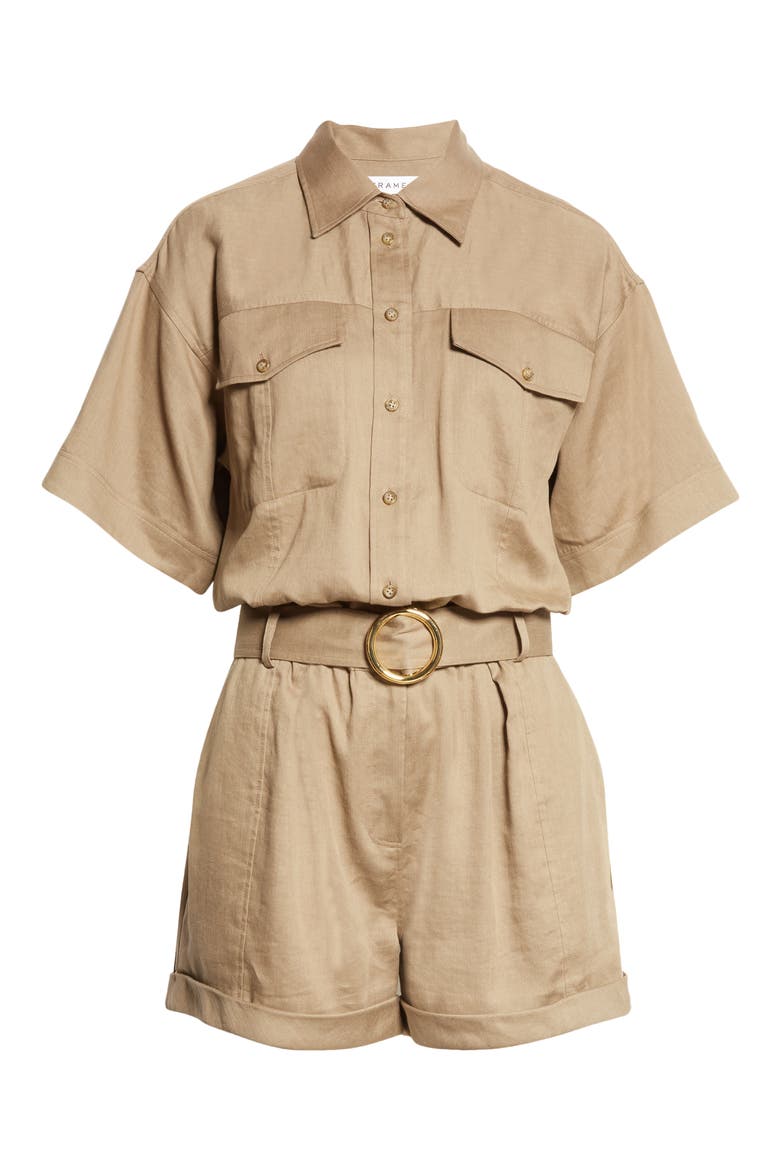 Arie Short Sleeve Romper, Alternate, color, DESERT