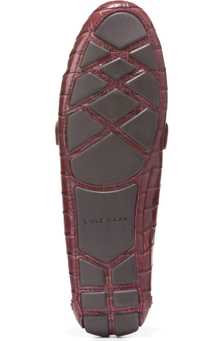 Cole Haan Emmie Knot Driver, Alternate, color, Mahogany Croc Print Leather