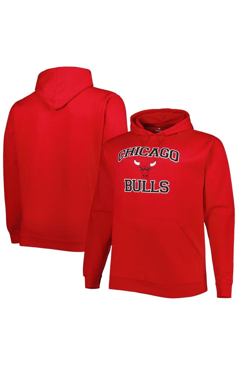 PROFILE Men's Red Chicago Bulls Big & Tall Heart & Soul Pullover Hoodie, Main, color, Red