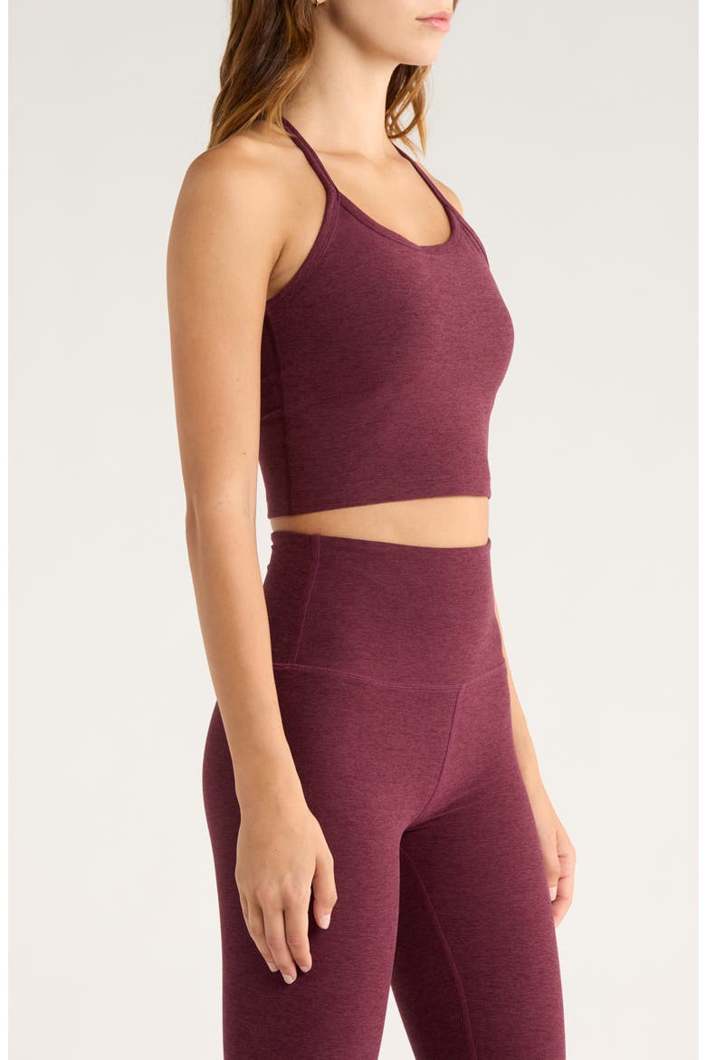 Space Dye Slim Racerback Crop Tank, Alternate, color, MIDNIGHT BURGUNDY HE