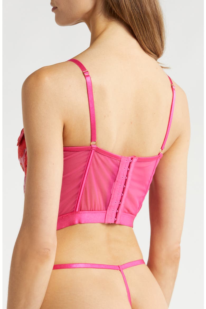 Floral Embroidered Underwire Bustier, Alternate, color, MIXED BERRY