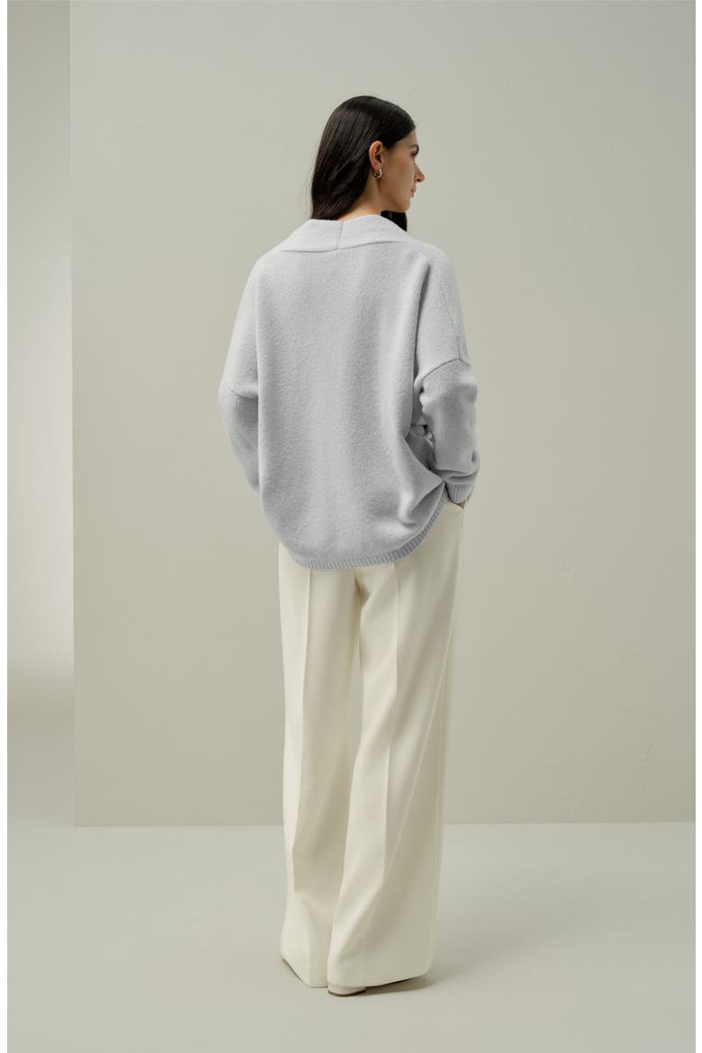 Women's Bouclé Knit Silk-Cashmere Wrap Cardigan, Alternate, color, Ice