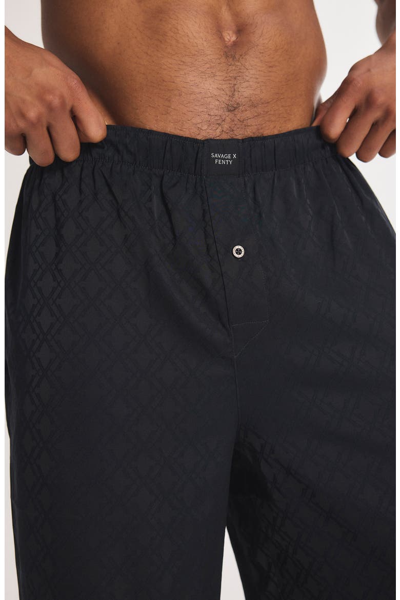 Savage X Satin Jacquard Sleep Pants, Alternate, color, BLACK CAVIAR X HATCH JACQUARD