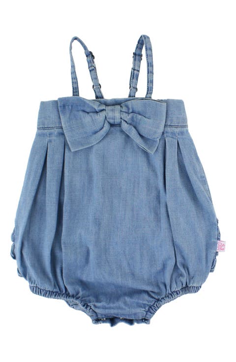Denim Bubble Romper (Baby Girls)