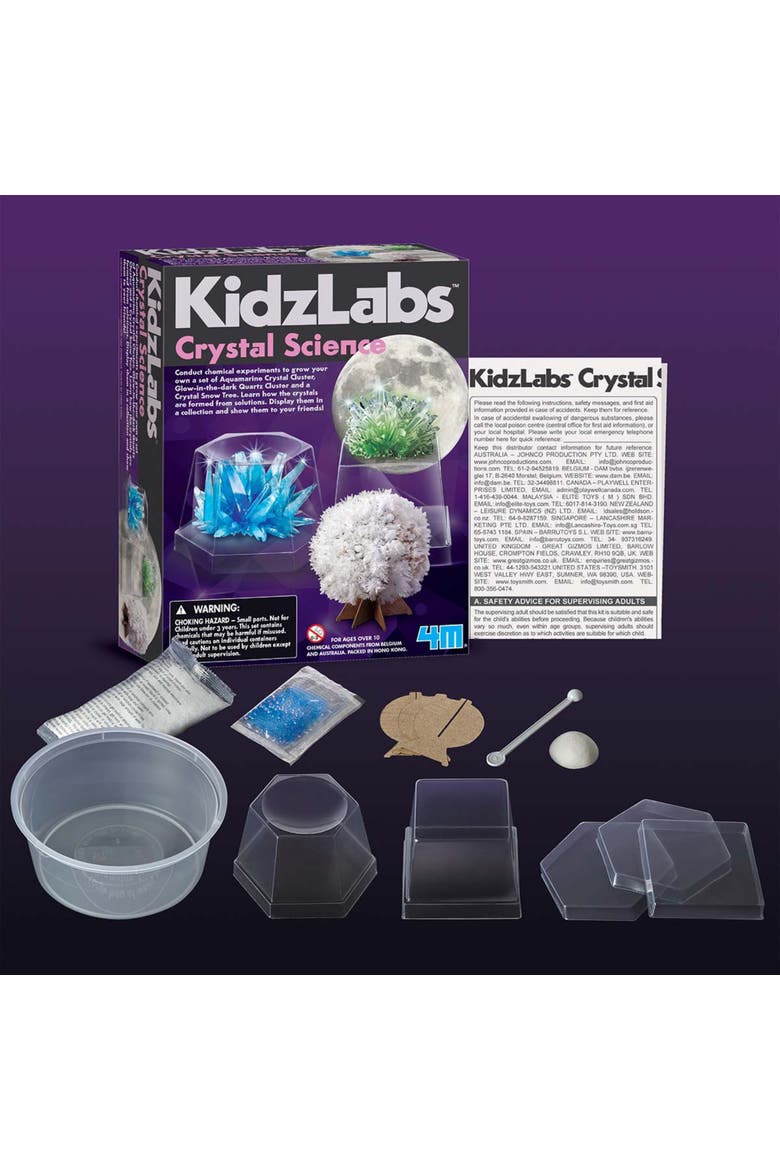 KidzLabs Crystal Science Kit, Grow 3 Crystals, Alternate, color, Multicolored