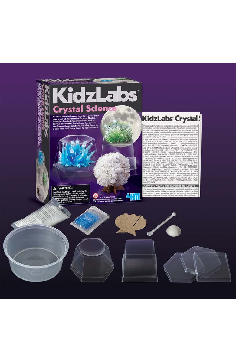 4M KidzLabs Crystal Science Kit, Grow 3 Crystals, Alternate, color, Multicolored