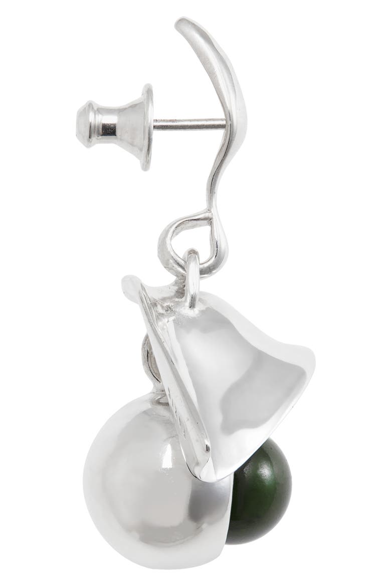 Gaze Semiprecious Stone Drop Earrings, Alternate, color, STERLING SILVER / JADE