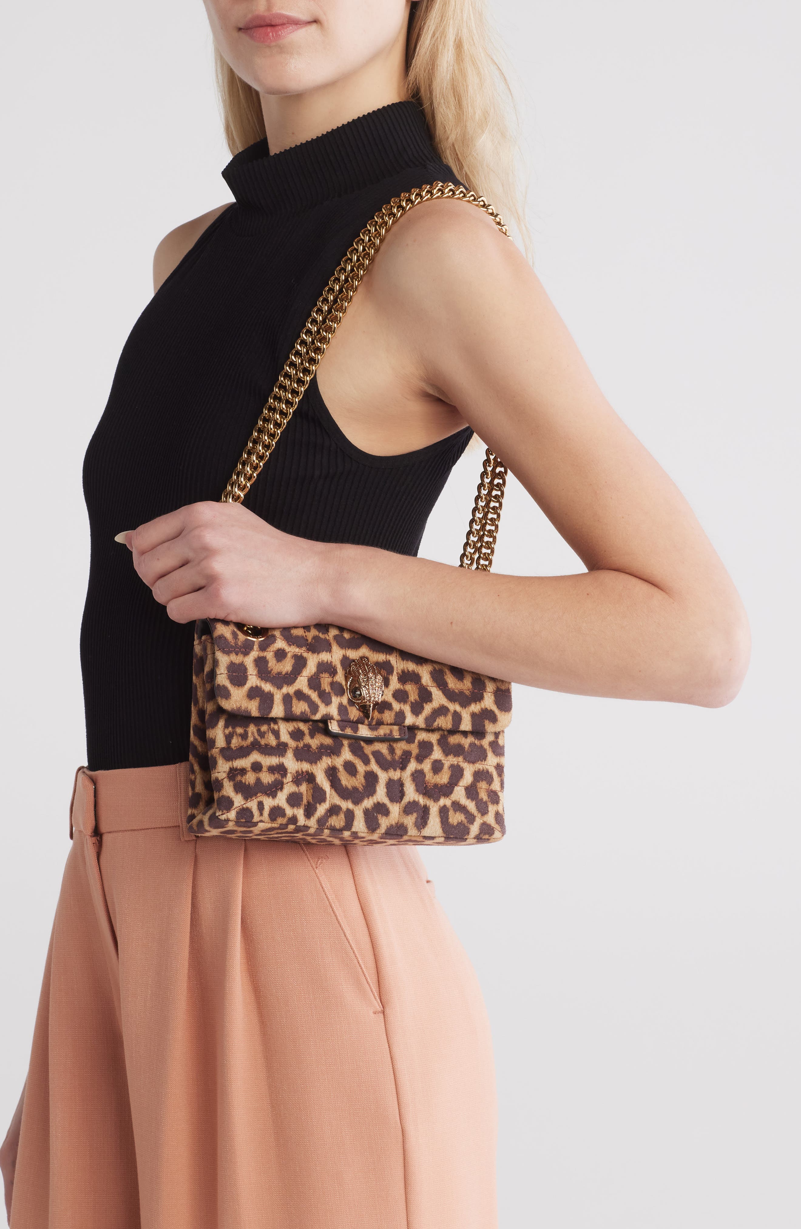 Kurt Geiger London Mini Kensington Convertible Leather Crossbody Bag, Alternate, color, Open Brown