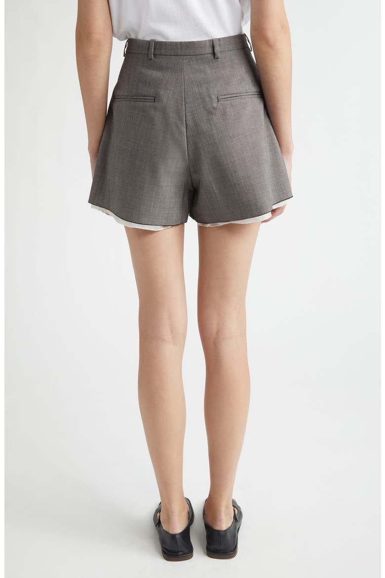 Split Virgin Wool Blend Shorts, Alternate, color, MORNING MIST