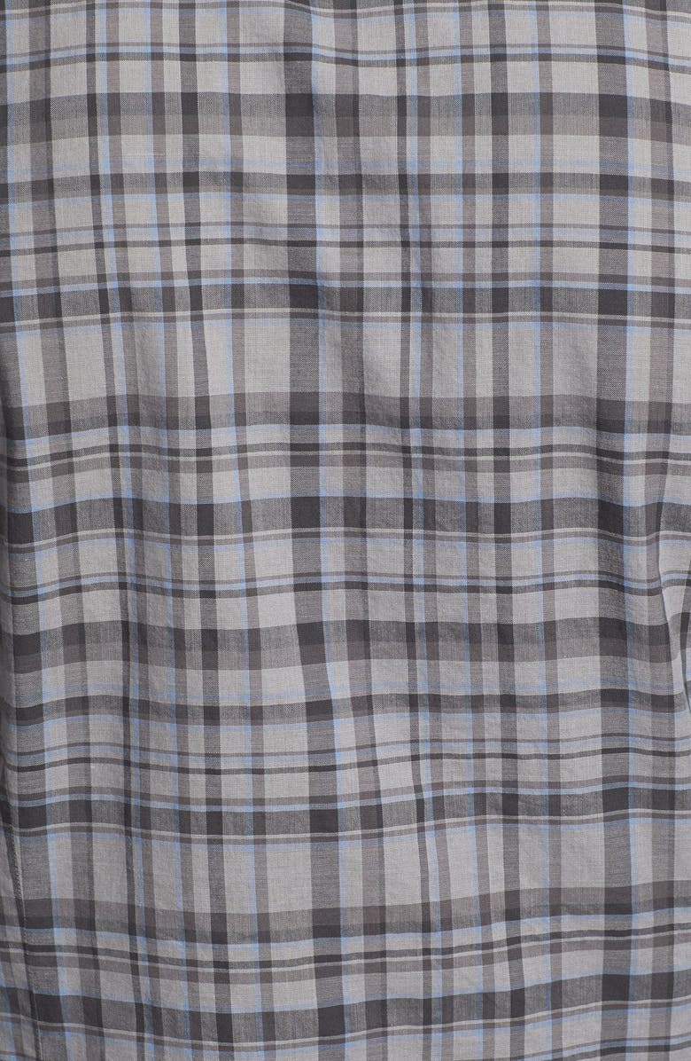 John Varvatos Star USA Slim Fit Plaid Sport Shirt, Alternate, color, Shark
