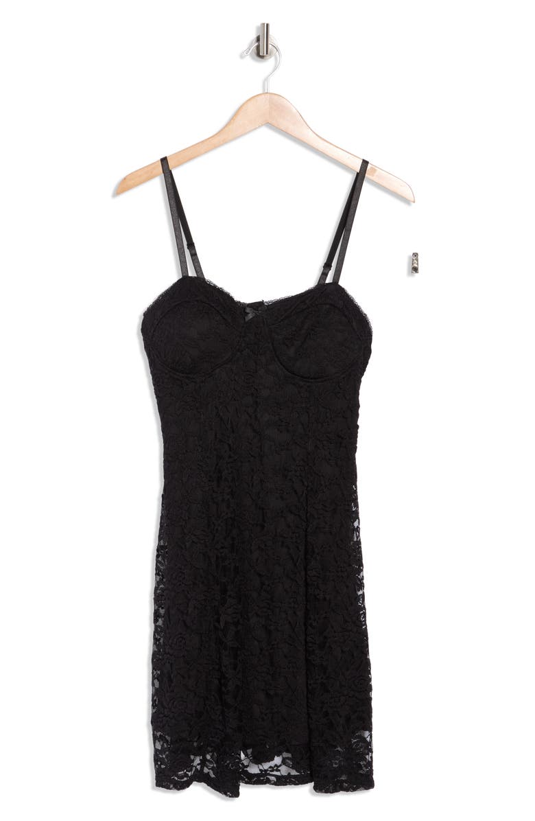 Madden Girl Lace Fit & Flare Dress, Alternate, color, Black