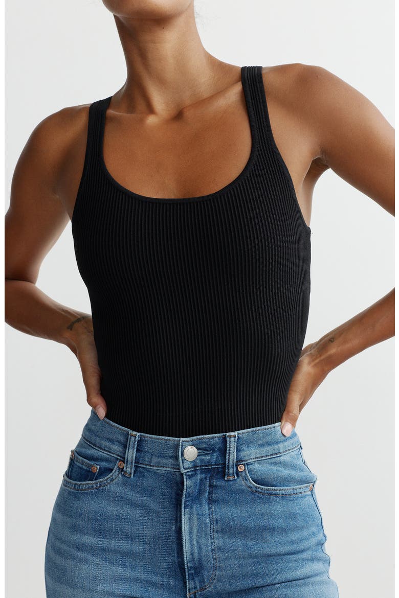 Scoop Neck Rib Tank, Alternate, color, BLACK