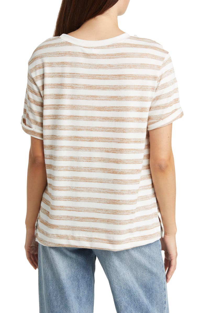 Caslon<sup>®</sup> Ease Stripe Crewneck T-Shirt, Alternate, color,