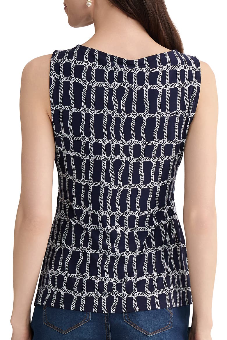 Side Pleat Top, Alternate, color, PACIFIC NAVY/ NATURAL WHITE