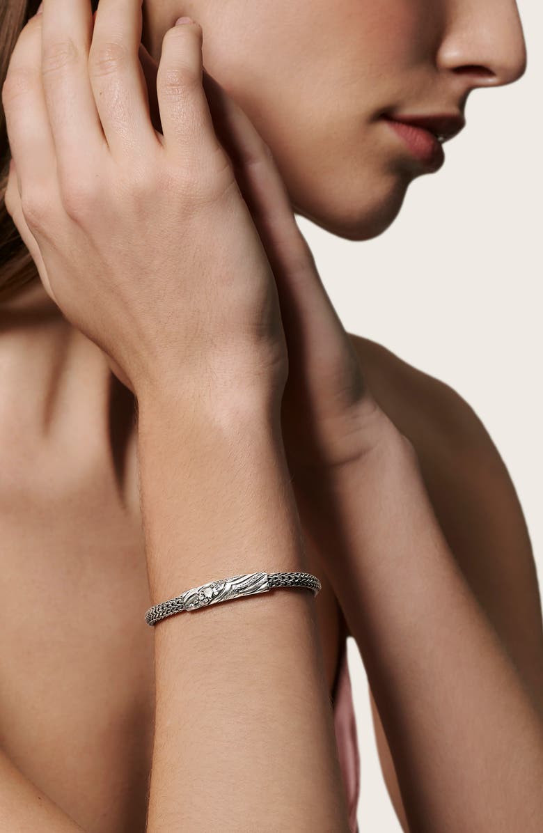 John Hardy Lahar Extra Small Chain 5mm Diamond Station Bracelet, Alternate, color, 